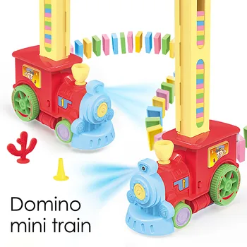 Automatinis, Kuriuo Domino Plytų Traukinio Automobilio Nustatyti Garso, Šviesos, Vaikams Spalvingas Plastiko Domino Blokų Žaidimas Žaislai Dovana Mergaitė Berniukų