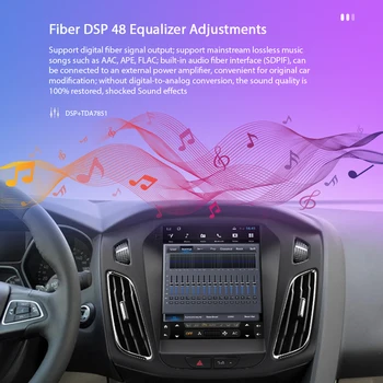 Automobilio Radijo Ford Focus Mk 3 3 2012-2017 Android 9.0 Tesla Stiliaus Multimedia Vaizdo Grotuvas 9.7 Colių Carplay DSP GPS Navigacijos