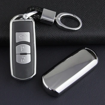 Automobilio Raktas Padengti Grandinės Žiedas Fob Atveju Keychain Už Mazda 2 3 6 CX-3 CX-5 CX-9 MX-5 