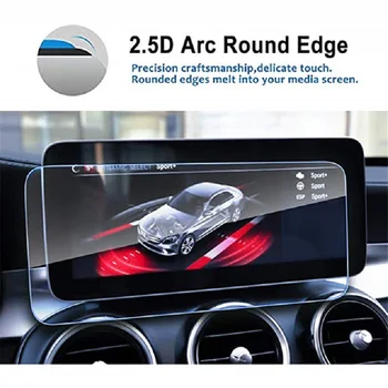 Automobilių GPS Navigacijos Screen Protector Filmas Benz 2019 C-Klasės W205 10.25 Colių,Grūdintas Stiklas, Garso Pramogų ir informacijos Apsauginės Plėvelės