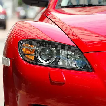 Automobilių Optikos Reikmenys, tinka Mazda RX8 Coupe 2004-2008 Priekiniai Vokų Antakių priekinis žibintas Padengti Anglies Pluošto