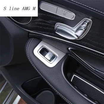 Automobilių stiliaus padengti apdaila langų pakėlimo mygtuką perjungti china nerūdijančio plieno vidus Šviesus Mercedes Benz Naujas C Klasės W205 GLC