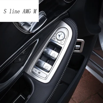 Automobilių stiliaus padengti apdaila langų pakėlimo mygtuką perjungti china nerūdijančio plieno vidus Šviesus Mercedes Benz Naujas C Klasės W205 GLC
