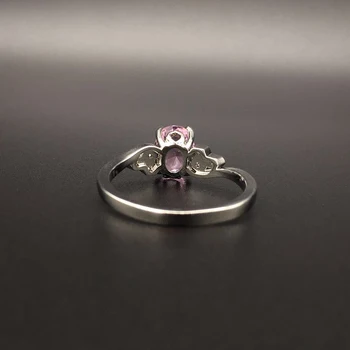 Balio Jelry 925 Sidabras Žavesio Žiedai, Papuošalai Ovalo Formos 7*9 mm Rožinė Cirkonis Akmuo, Aksesuarai Moterims Vestuvės Vestuvinis Žiedas