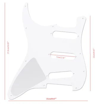 Baltos Spalvos Vėžlio Kiauto Pickguard 3 Sluoksnių Nulio Plokštės Stratocaster Naujas