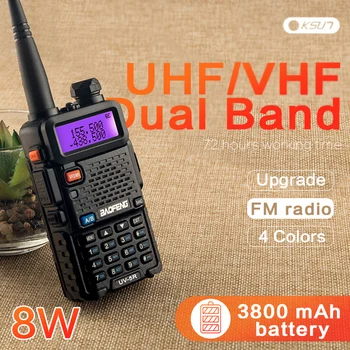 Baofeng UV-5R Walkie Talkie UV5R CB Radijo Stotis 8W 10KM 128CH VHF UHF Dual Band Du Būdu Radijo imtuvai už Medžioklės Kumpis