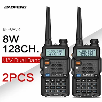 Baofeng UV-5R Walkie Talkie UV5R CB Radijo Stotis 8W 10KM 128CH VHF UHF Dual Band Du Būdu Radijo imtuvai už Medžioklės Kumpis