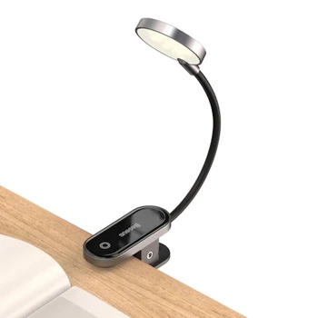 Baseus komfortą skaitymo mini įrašą lempa, tamsiai pilkos spalvos, stalo lempa