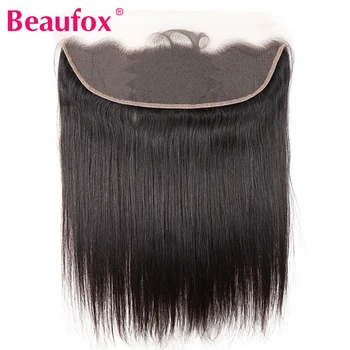 Beaufox 13*4 ausies iki Ausies Nėriniai Priekinio Uždarymo Brazilijos Tiesiai Žmogaus Plaukų Nėrinių Priekinės Nemokamai Dalies Remy Hair Extension