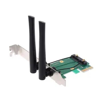 Belaidžio ryšio Kortelės WiFi Mini PCI-E Express PCI-E Adapterį, 2 Antenos, Išorinių KOMPIUTERIO WXTA 13147