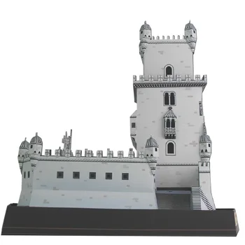 Belem Bokštas, Portugalija Amatų Popieriaus Modelio Architektūra 