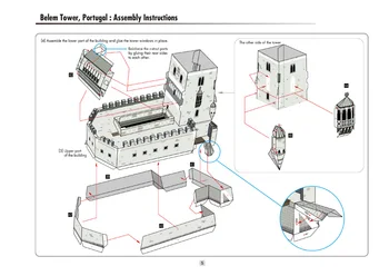 Belem Bokštas, Portugalija Amatų Popieriaus Modelio Architektūra 