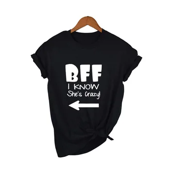 BFF Atitikimo T Marškiniai Ji Mano, kad aš M Crazy Jie Abu Kvailai, aš Žinau, kad Ji Yra Crazy Geriausiais Draugais Marškinėliai ie T-shirts