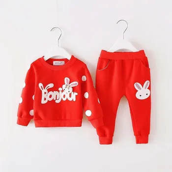 BibiCola kūdikių mergaičių drabužių rinkiniai rudenį mergaičių drabužius hoodies +kelnes 2vnt sportiniai kostiumai vaikams drabužiai mergaitėms