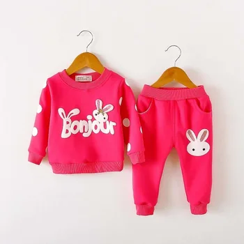 BibiCola kūdikių mergaičių drabužių rinkiniai rudenį mergaičių drabužius hoodies +kelnes 2vnt sportiniai kostiumai vaikams drabužiai mergaitėms