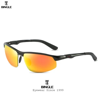 BINGLE Aliuminio Poliarizuoti akiniai nuo saulės Sporto mados veidrodis prabanga akys stiklines Apvalios Nuotraukos vairavimo žvejybos UV400 Outdoorvintage