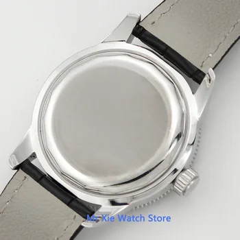 Bliger 46mm blue dial mechaninė automatinė mens watch safyro stiklas Šviesos Vandeniui Odos Dirželis Laikrodis Vyrams