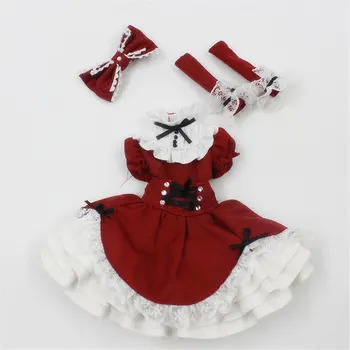 Blyth lėlės drabužiai cosplay raudonos nėrinių suknelė jai tinka 1/6 lėlės, normalus lėlės, bendras lėlės, ledinis, jecci penki