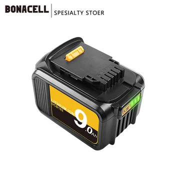 Bonacell 18V 9.0 Ah MAX XR Baterijos energijos įrankis Pakeisti DeWalt DCB184 DCB181 DCB182 DCB200 20V 5A 20Volt 18 v Baterija 26894