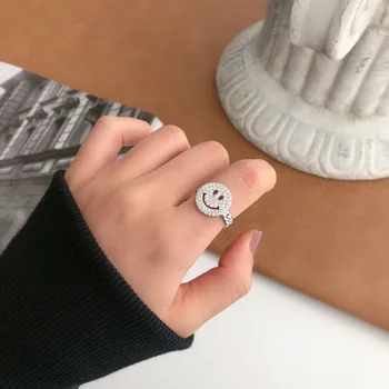 BONLAVIE 925 Sterlingas Sidabro Apvalios Veido su Modelio Žiedas Moterų Atidaryti Vieno Žiedo 1449