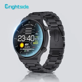 Brightside C12 Smart Watch Vyrų Business All-plieninės juostos Širdies ritmo Monitorius Fitneso Sporto Laikrodžiai IP68 Vandeniui Smart Laikrodis NAUJAS