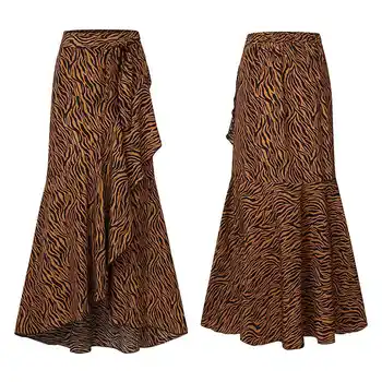 Celmia Moterų Sijonas Mados Aukštos Juosmens Maxi Sijonai Zebra Juostele Spausdinti Moterų Vintage Sijonas Elegantiškas Šalis Plus Size Raukiniai Sijonas