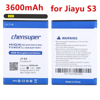 Chensuper 3600mAh JY-S3 Baterija JY S3 Jiayu S3 Baterija jiayus3 Pasaulio Nemokamas Pristatymas