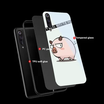 Ciciber Stiklo Atveju Xiaomi Redmi Pastaba 8 9 10 X 7, 8A 10 9S 8T 9T A3 A2 6X 5X Pro Mix Max 2s Lite F1 Juokingas mielas kiaulių, kačių Funda