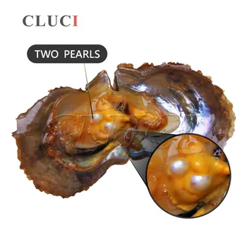 CLUCI 10vnt 6-7mm Ovalo formos Gėlavandeniai Austrių Su Dvyniai Pearl Moterų Papuošalai Nekilnojamojo Vakuume Įpakuoti Dirbtiniu būdu išaugintų Perlų Austres WP045SB
