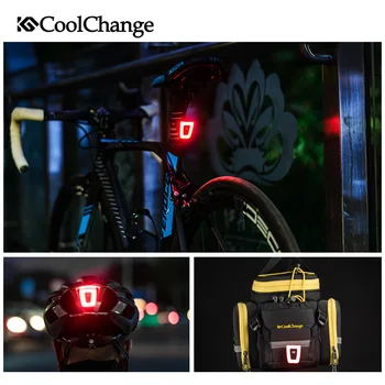 CoolChange Dviračių Nuoma Galinis Žibintas atsparus Vandeniui LED USB Chargable Kelių Kalnų Dviračių Ciklo Šviesos Saugos Naktį Dviračių Priedai
