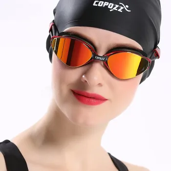 Copozz Nauji Profesionalūs Plaukimo Akiniai Anti-Rūko UV Reguliuojamas Danga atsparus Vandeniui silikonas akinius vyrams, moterims suaugusiųjų Akiniai
