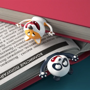 Creative 3D Žymą Juokinga Gyvūnų Žymos Cute Kačių, Šunų Panda Knygų Žymeklis, kaip Dovana, Raštinės reikmenys