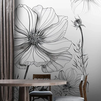 Custom 3D Sienų Freskomis Tapetai Šiuolaikinės Rankomis Dažyti Paprasto Spalvų Gėlių Freskos Kūrybos Gyvenamasis Kambarys Sofos, Miegamojo Puošimas Tapyba