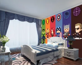 Custom 3D tapetai, freskos anime cartoon vaikų kambarys berniukas miegamasis fone sienų apdaila tapetai, freskos