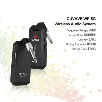 CUVAVE WP-5G Wireless 5.8 G Gitara Sistemą, Įkraunamą Garso Siųstuvas ir Imtuvas ISM Band Elektrinės Gitaros Stiprintuvas