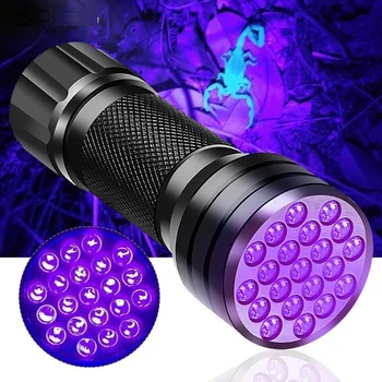 Daugiafunkcis UV Žibintuvėlis 21LEDs Ultravioletinių Tikrinamas Šviesos Lempos Mini UV Žibintuvėlis dėl Augintinio Šlapimo Dėmes Detektorius Skorpionas Medžioklė