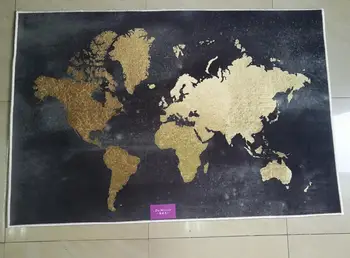DeMissir 2019 Šiuolaikinės Juoda Aukso Pasaulio Žemėlapis Atspausdintas kiliminė danga, Kilimėliai, Miegamojo Kambarį 10 Rūšių Dydžiai S M L XL XXL Tinkinti 19524