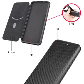 Derliaus Anglies Pluošto PC+TPU Case For LG G8S ThinQ Apversti Odos Piniginės 