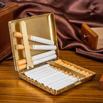 Derliaus Bijūnas Vario Cigarečių Atveju Laikyti Vyrų Dovana 20pcs Cigarečių Dėžutė Verslo Vyrų Cigarų Atveju Įtaisų Rūkalius Dūmų Įrankiai