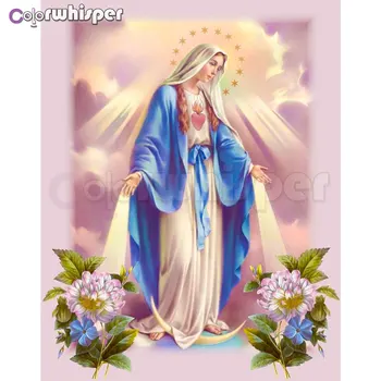 Diamond Tapybos kvadratiniu/ Apvalus Religijos Jėzus Kristus, Marija, Tikėjimo Daimond Tapybos kalnų krištolas Siuvinėjimo Kryželiu 649DP