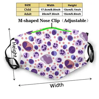 Didelis Baltųjų Kraujo Ląstelių Modelis Daugkartinio Naudojimo Burnos Kaukę, Plaunamas Filtras Stabdžių Dulkių Veido Kaukė Lab Mokslo Medicina