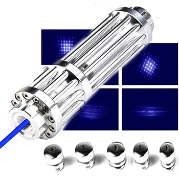 Didelis Galingas Mėlynas Lazeris Fakelas 450 nm 10000m Focusable Lazerinis Žymeklis parkeris Dėmesio Reguliuojamas Degimo Lazer fakelas 14769