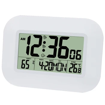 Didelis Skaitmeninis LCD Sieninis Laikrodis Termometras Temperatūros Radijo Kontroliuojamas Laikrodis-Žadintuvas RBT Lentelė Stalinis Kalendorius, skirtas Namų Mokyklos Buveinė