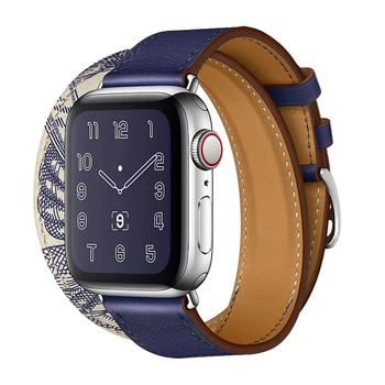 Dirželis apple watch band 44 mm 40mm Odos linijos iwatch juosta 42mm 38mm Dvigubai Kelionių apyrankę watchband 