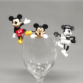 Disney 3pcs/daug Mickey Mouse Krašto Taurės PVC Pav Žaislai, Lėlės Modelio Figūrėlė, Vaikams, Dovanos