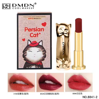DMDN drėkinamasis lūpų pieštukas mielas persion katė stiliaus ilgalaikis, vandeniui seksuali raudonos, oranžinės matinės lūpų, tatuiruotės MA065