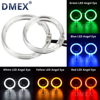 DMEX 2 vnt NESLĖPĖ Projektorius LED Halo žiedų 80MM ir 95MM Vadovas Šviesos diodų (LED Angel eyes 2,5 colių 3,0 colių HID Xenon Projektorius 10926