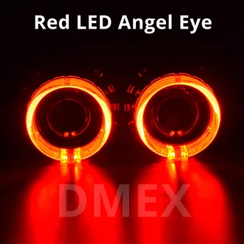 DMEX 2 vnt NESLĖPĖ Projektorius LED Halo žiedų 80MM ir 95MM Vadovas Šviesos diodų (LED Angel eyes 2,5 colių 3,0 colių HID Xenon Projektorius