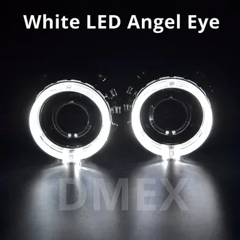 DMEX 2 vnt NESLĖPĖ Projektorius LED Halo žiedų 80MM ir 95MM Vadovas Šviesos diodų (LED Angel eyes 2,5 colių 3,0 colių HID Xenon Projektorius