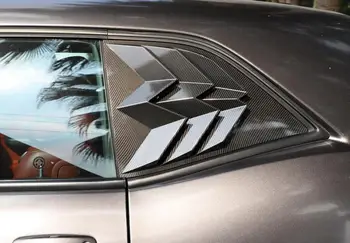 Dodge Challenger 2010-2019 Galinio Trikampio Lango Stiklo Dekoravimo Lipduką Užrakto Dangčio Apdaila Juodos spalvos Anglies Pluošto Automobilių Priedų